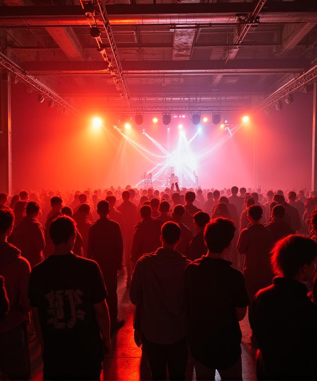 High energy launch party at an industrial warehouse